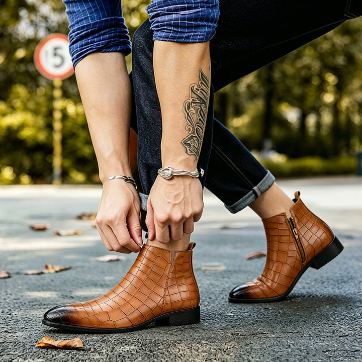 Elver Genuine Leather Chelsea Boots
