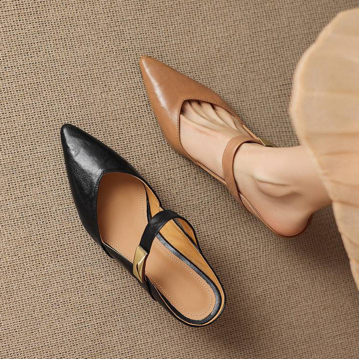 Avani Genuine Leather Mary Jane Mules