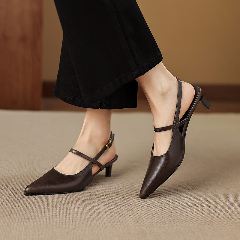 Zyra Genuine Leather Mary-Jane Slingback Heels