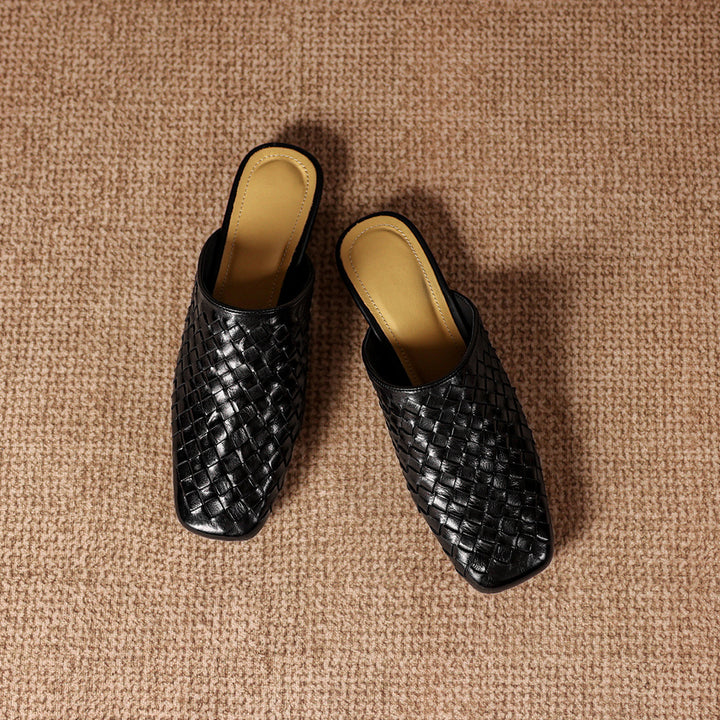 Amani Woven Genuine Leather Slip-On Mule