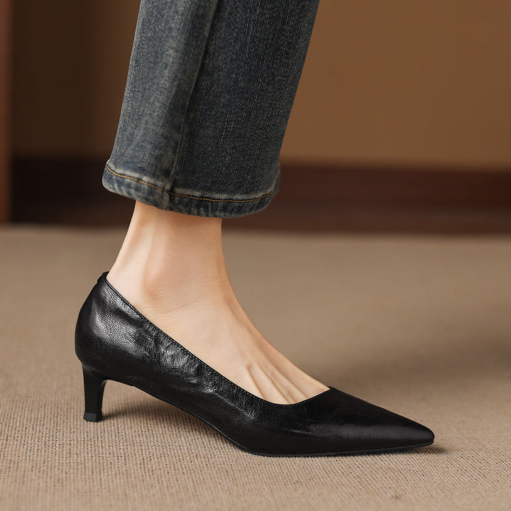 Avia Genuine Leather Pointed-Toe Heels