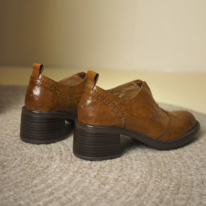 Everett Genuine Leather Wingtip Platform Shoes