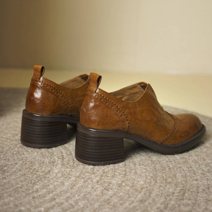 Everett Genuine Leather Wingtip Platform Shoes