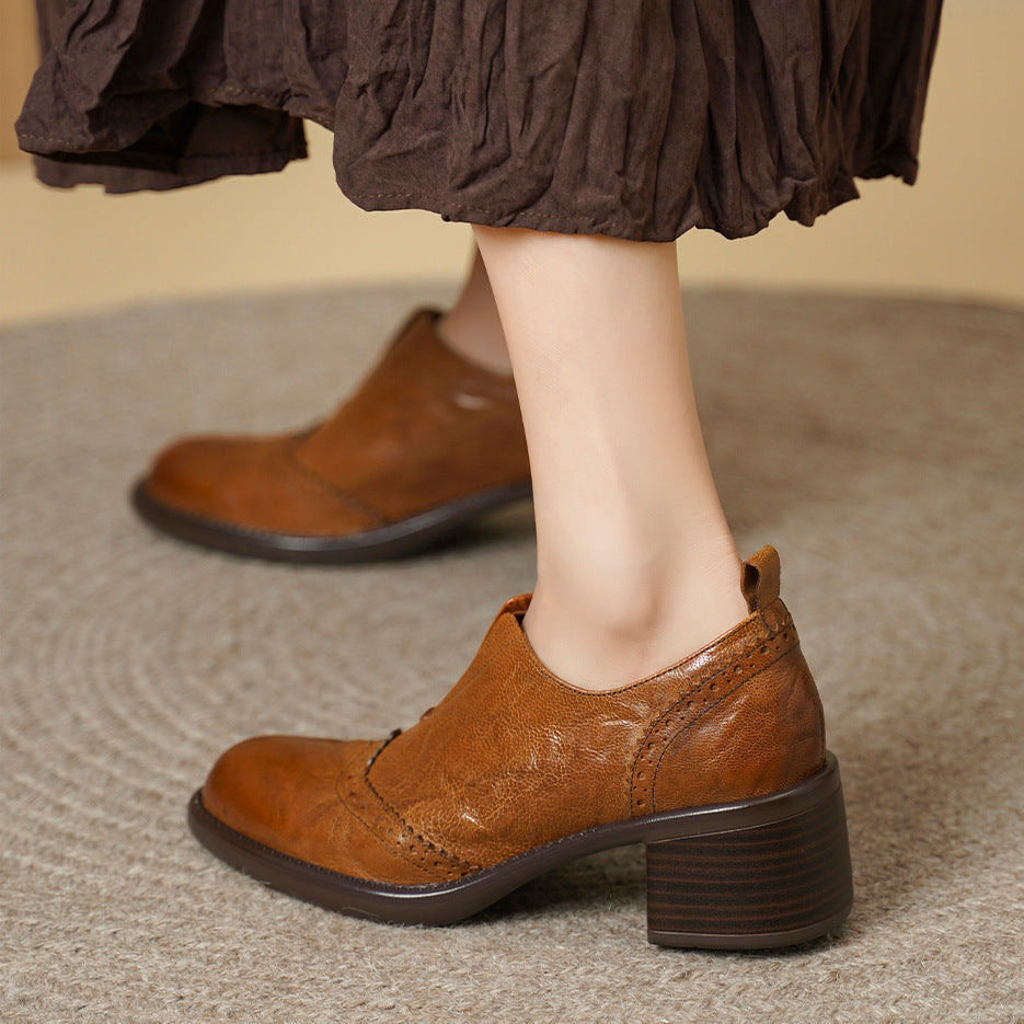 Everett Genuine Leather Wingtip Platform Shoes