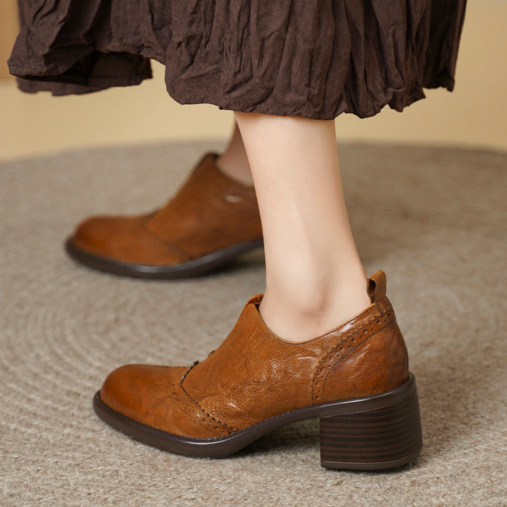 Everett Genuine Leather Wingtip Platform Shoes
