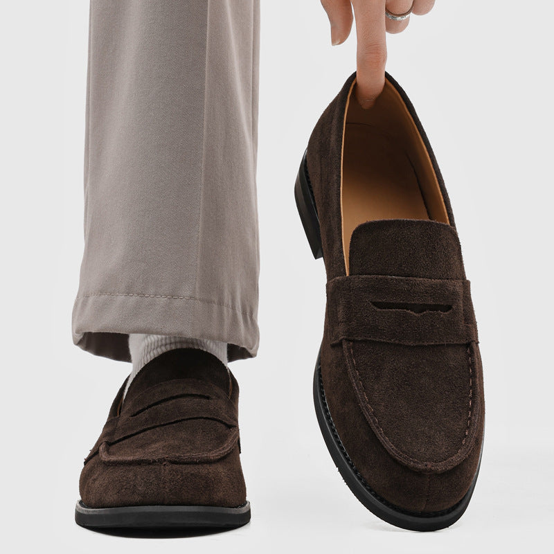 Milan Cowhide Suede Penny Loafers