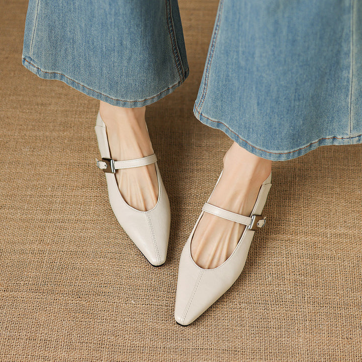 Odet Genuine Leather Mary Jane Flats