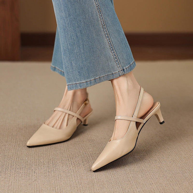 Zyra Genuine Leather Mary-Jane Slingback Heels