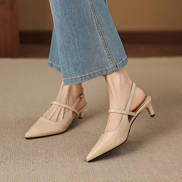 Zyra Genuine Leather Mary-Jane Slingback Heels