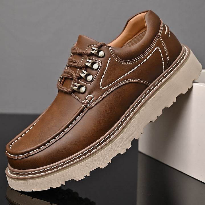 Rowen Genuine Leather Lace-Up Moc Toe Shoes