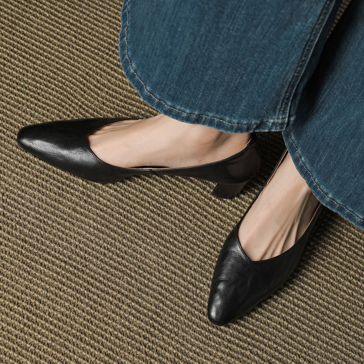 Vena Genuine Leather Heel Pumps
