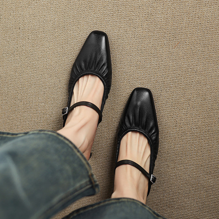 Zeva Genuine Leather Mary Jane Mules