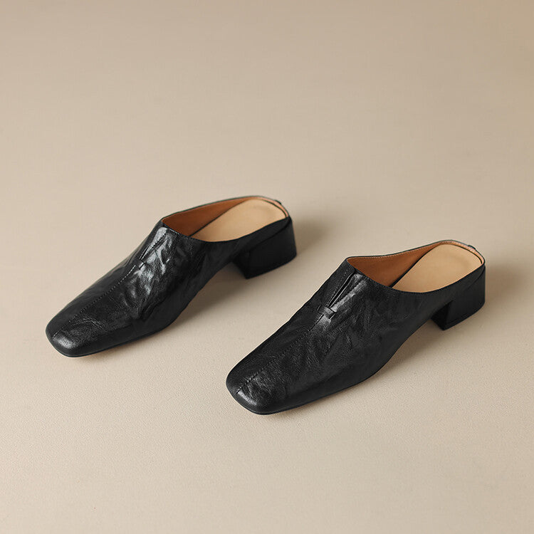 Pela Genuine Leather Mules