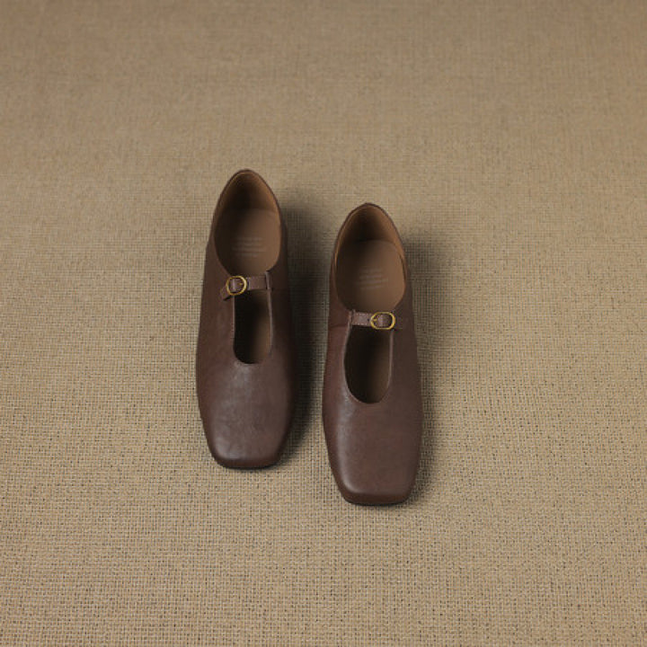 Kleva Genuine Leather Mary Jane Flats