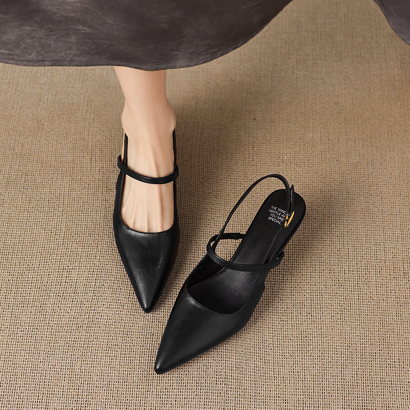 Zyra Genuine Leather Mary-Jane Slingback Heels