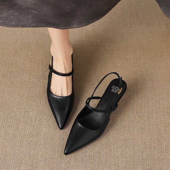 Zyra Genuine Leather Mary-Jane Slingback Heels