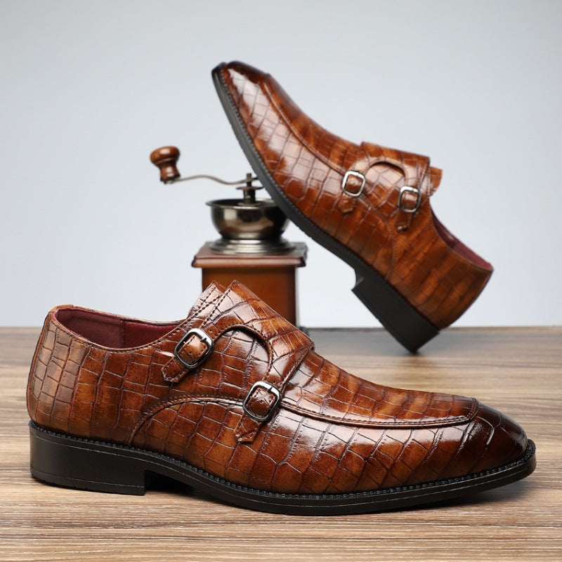 Marco Double Monk-Strap Leather Shoes