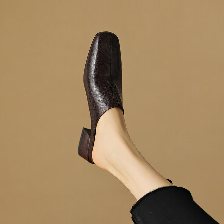 Pela Genuine Leather Mules