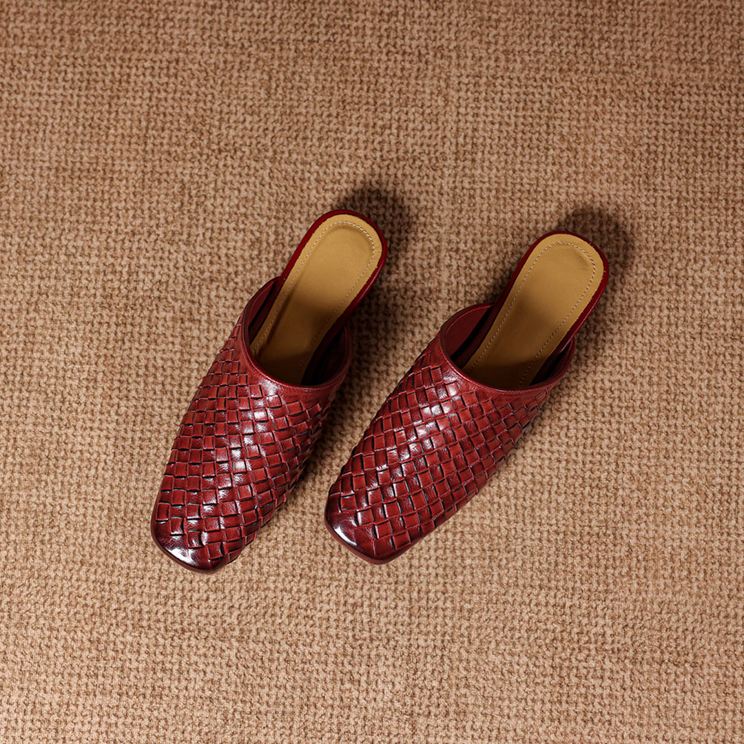 Amani Woven Genuine Leather Slip-On Mule