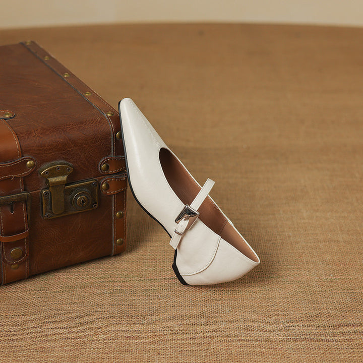 Odet Genuine Leather Mary Jane Flats