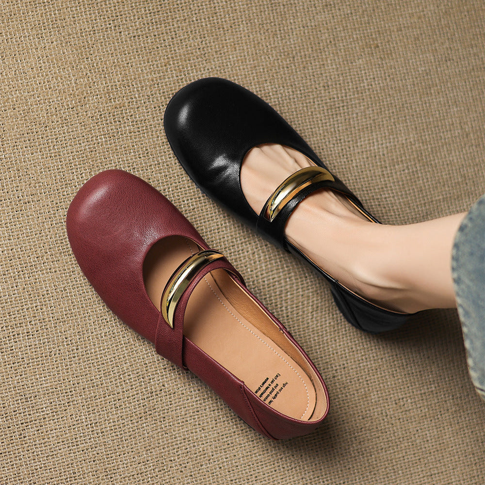 Etta Genuine Leather Mary Jane Pumps