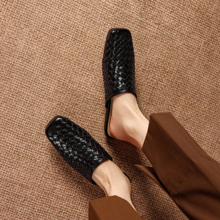 Amani Woven Genuine Leather Slip-On Mule