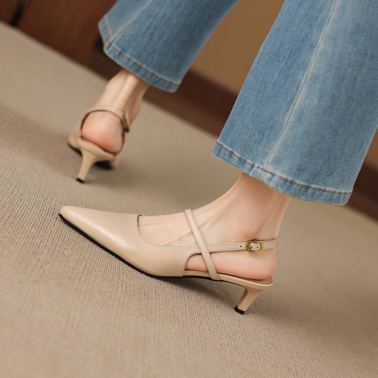 Kemi Genuine Leather Slingbacks
