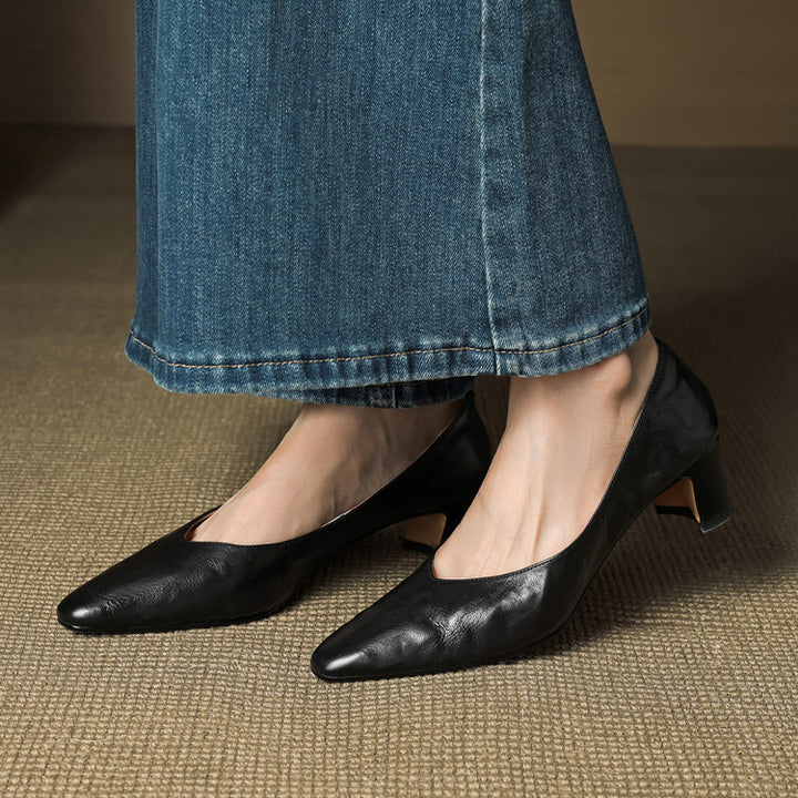 Vena Genuine Leather Heel Pumps