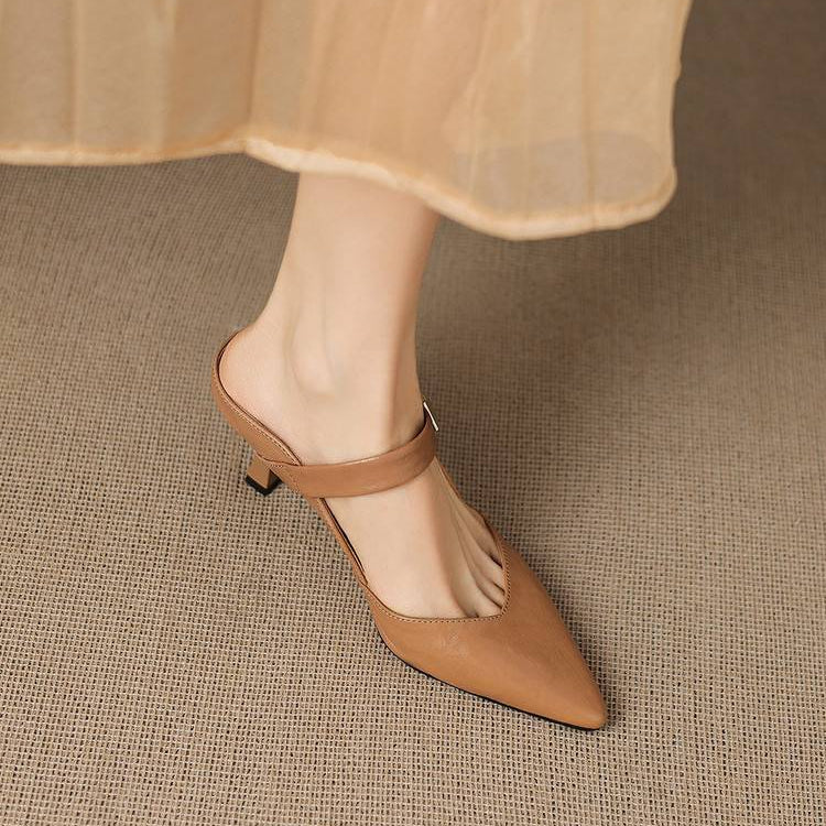 Avani Genuine Leather Mary Jane Mules