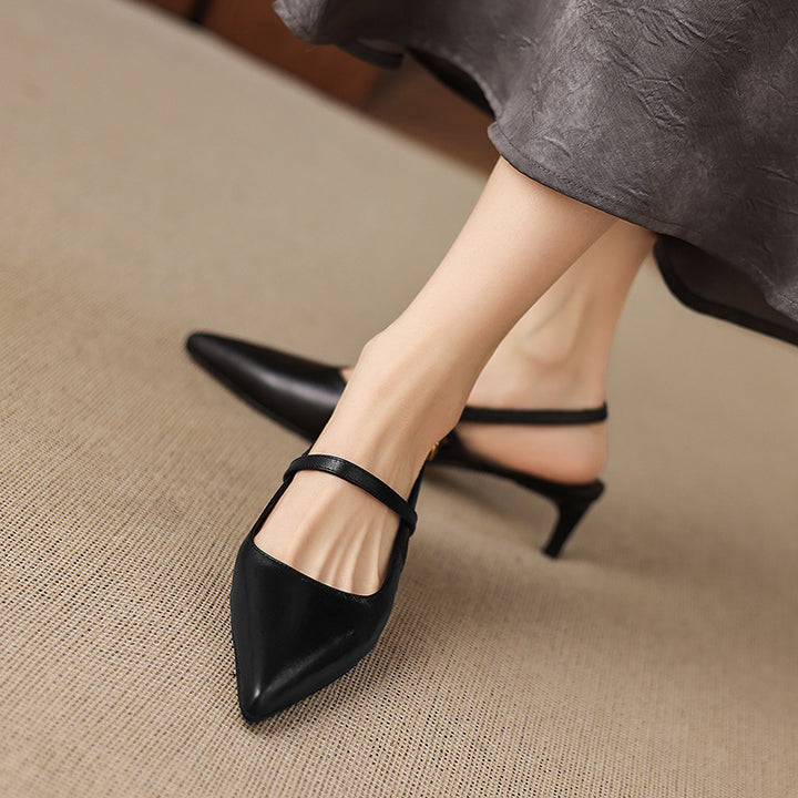 Zyra Genuine Leather Mary-Jane Slingback Heels