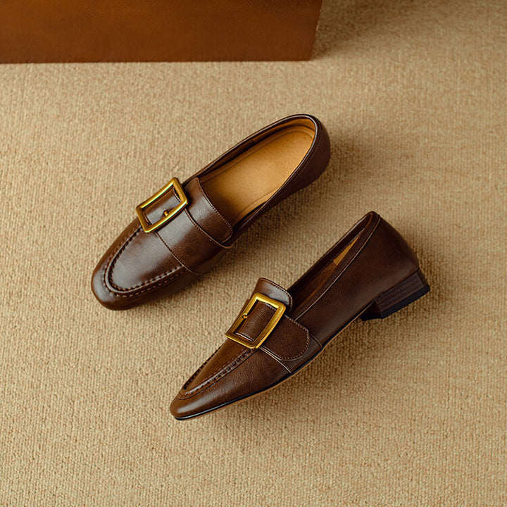 Rizon Genuine Leather Belt Buckle Shoes