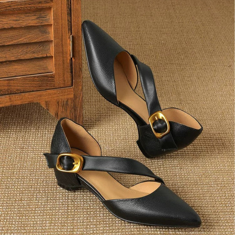 Viera Premium Leather Pointed Toe Pumps