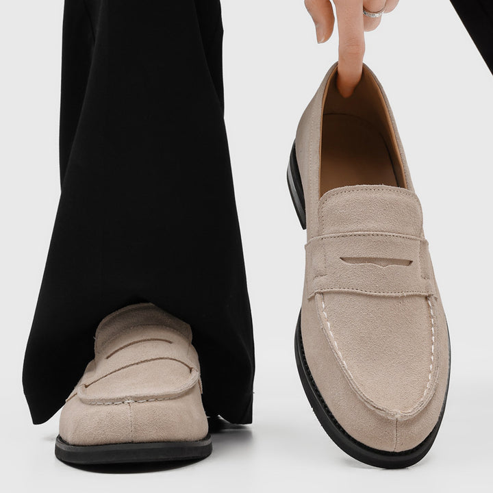 Milan Cowhide Suede Penny Loafers