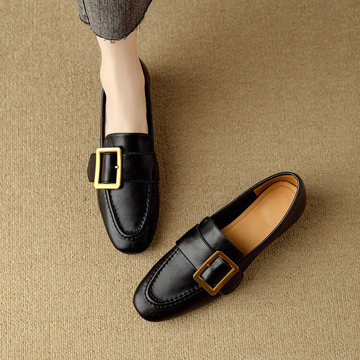 Rizon Genuine Leather Belt Buckle Shoes