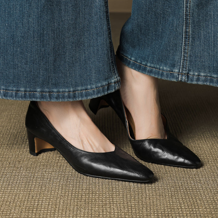 Vena Genuine Leather Heel Pumps