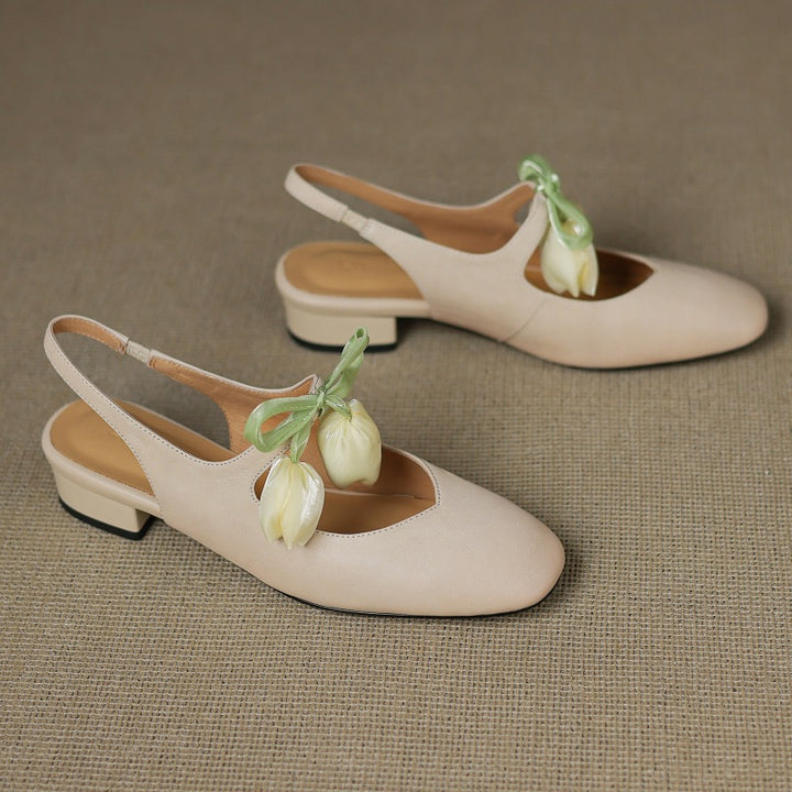 Tulip Genuine Leather Slingbacks