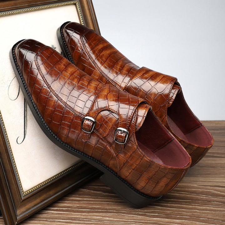 Marco Double Monk-Strap Leather Shoes