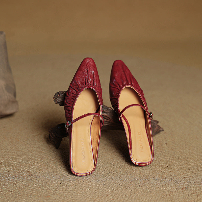 Zella Genuine Leather Mules