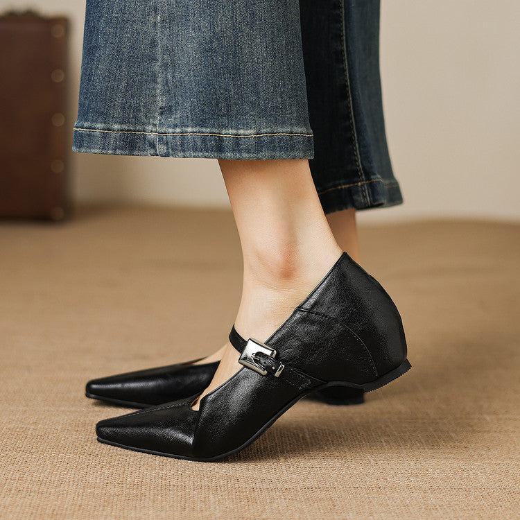 Odet Genuine Leather Mary Jane Flats