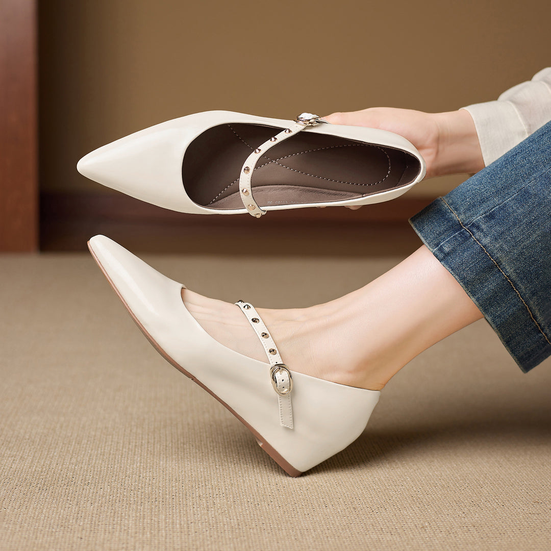 Emery Genuine Leather Mary Jane Flat