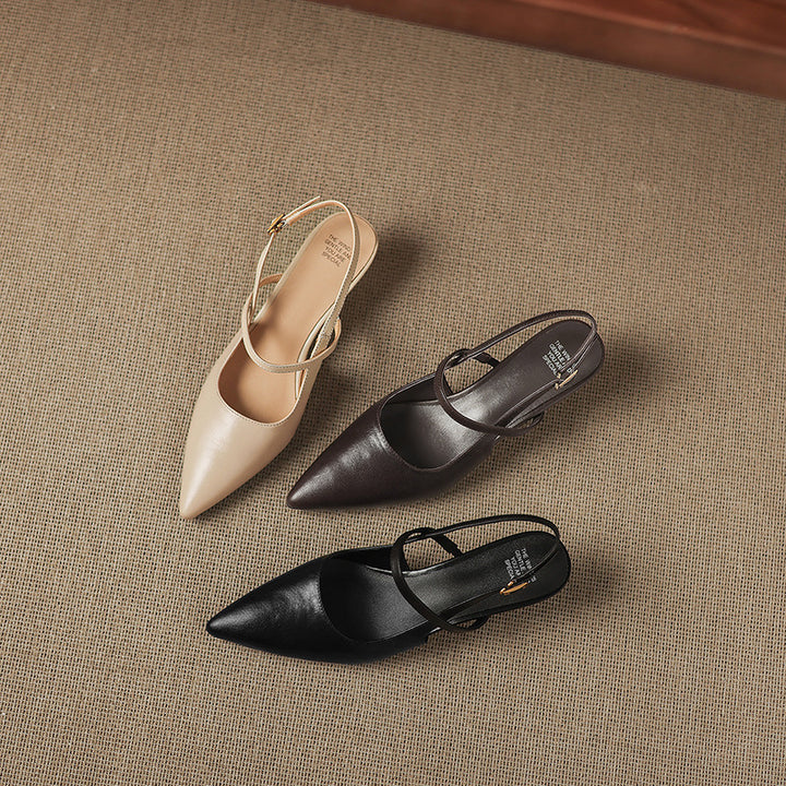 Zyra Genuine Leather Mary-Jane Slingback Heels