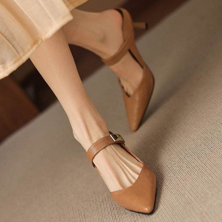 Avani Genuine Leather Mary Jane Mules