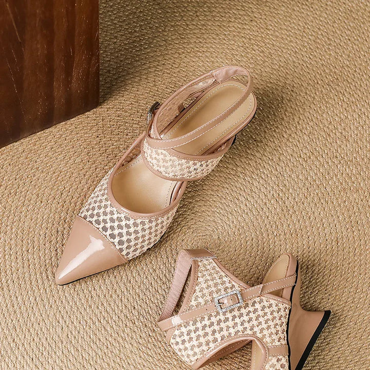 Velour Genuine Leather Slingbacks