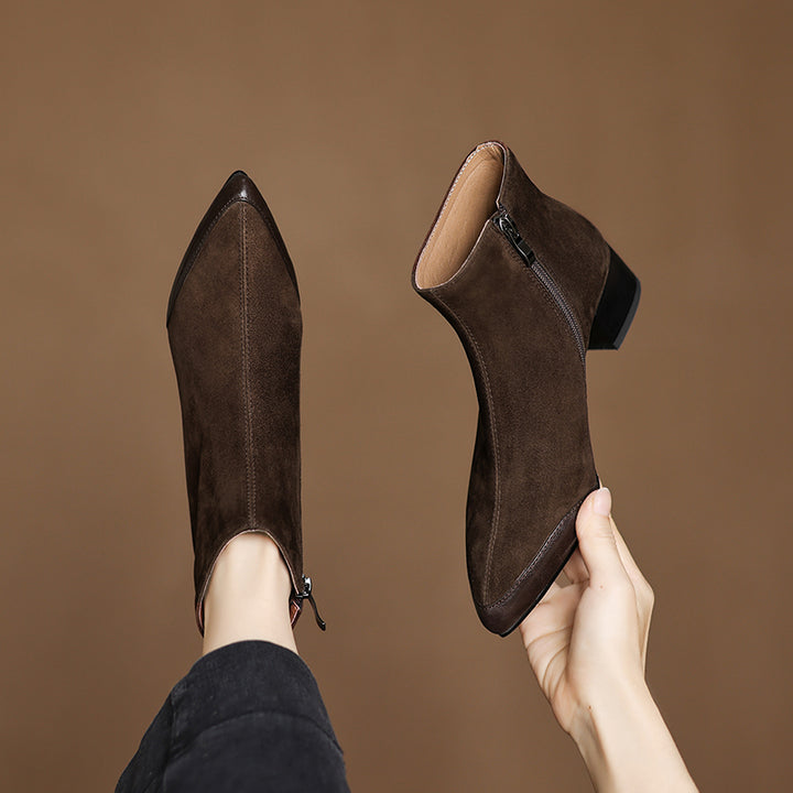 Evie Genuine Suede Ankle Boots