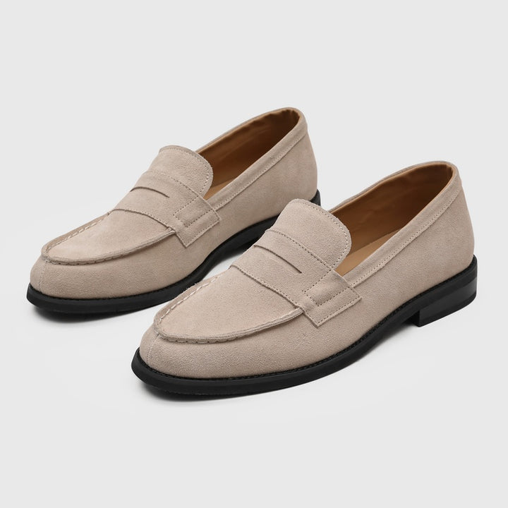 Milan Cowhide Suede Penny Loafers