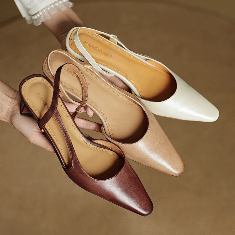 Neera Genuine Leather Slingbacks