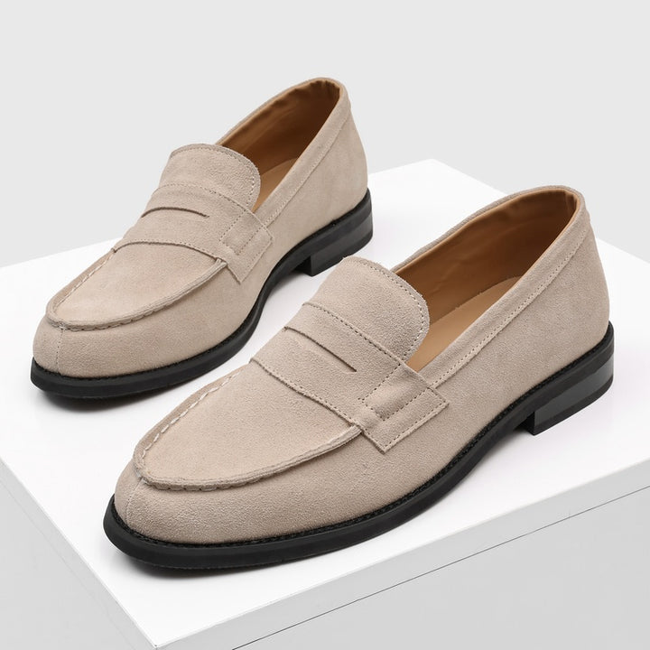 Milan Cowhide Suede Penny Loafers