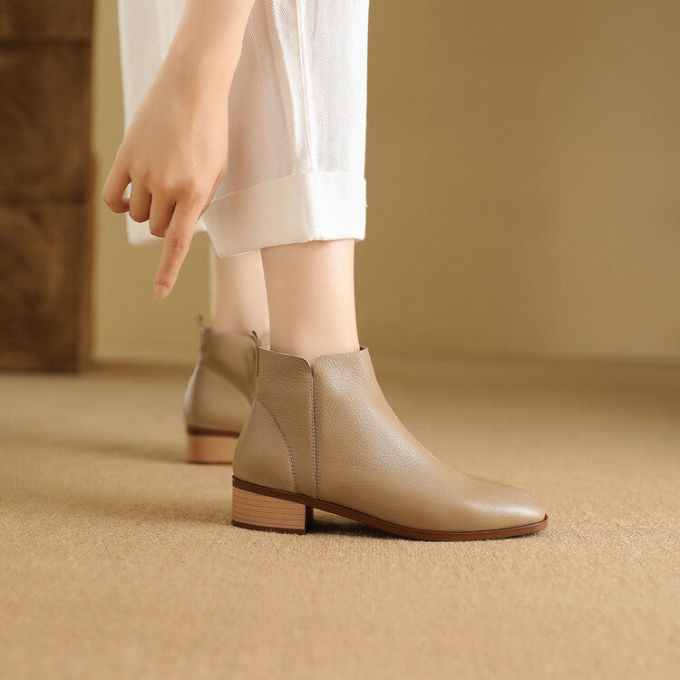Zeny Genuine Leather Ankle Boots