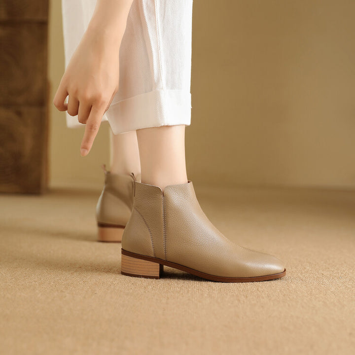Zeny Genuine Leather Ankle Boots