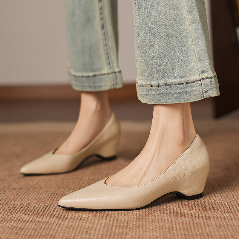 Mavi Genuine Leather Pointed-Toe Heels